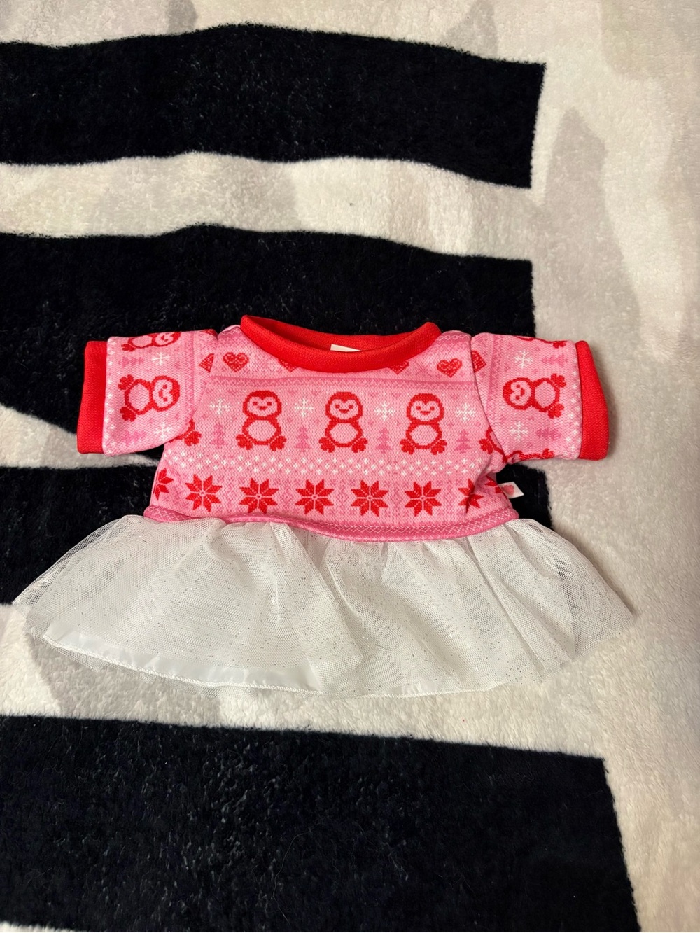 Build-A-Bear Pink and Red Penguin Tulle Dress